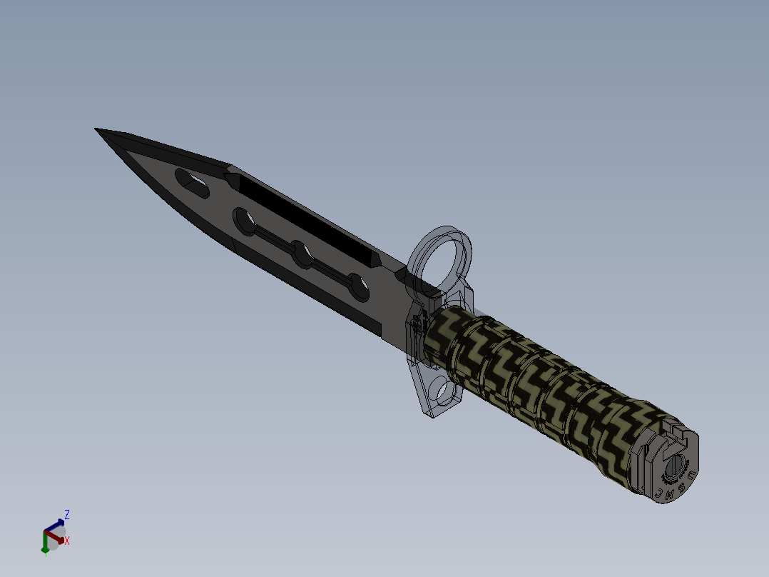 刺刀、刀(15)正等轴测图