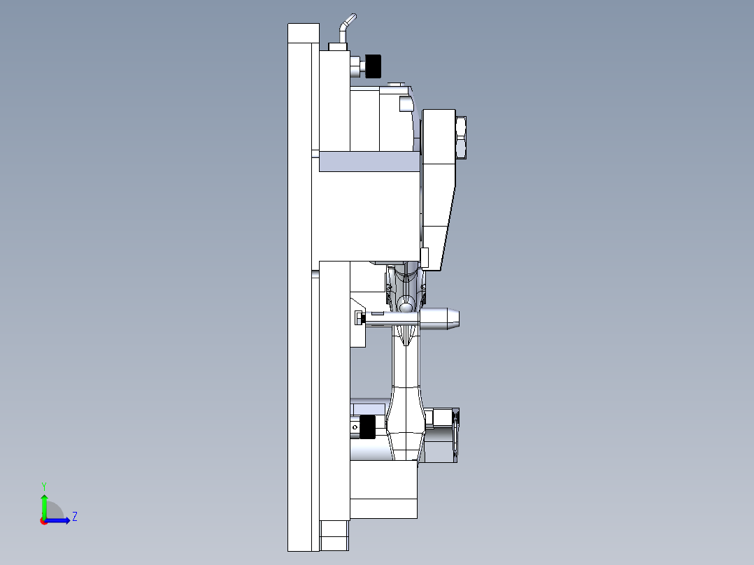 汽车连杆加工粗镗大小孔左视图