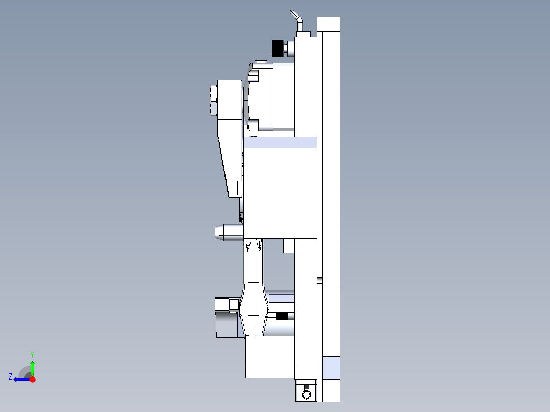 汽车连杆加工粗镗大小孔右视图