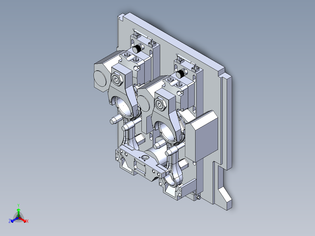 汽车连杆加工粗镗大小孔正等轴测图