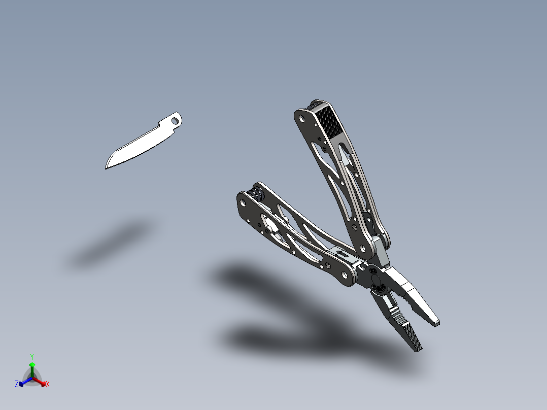 钳子、手钳子(9)正等轴测图