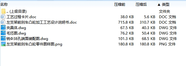 左支架前刹车凸轮的铣Φ38孔端面夹具设计3张CAD图