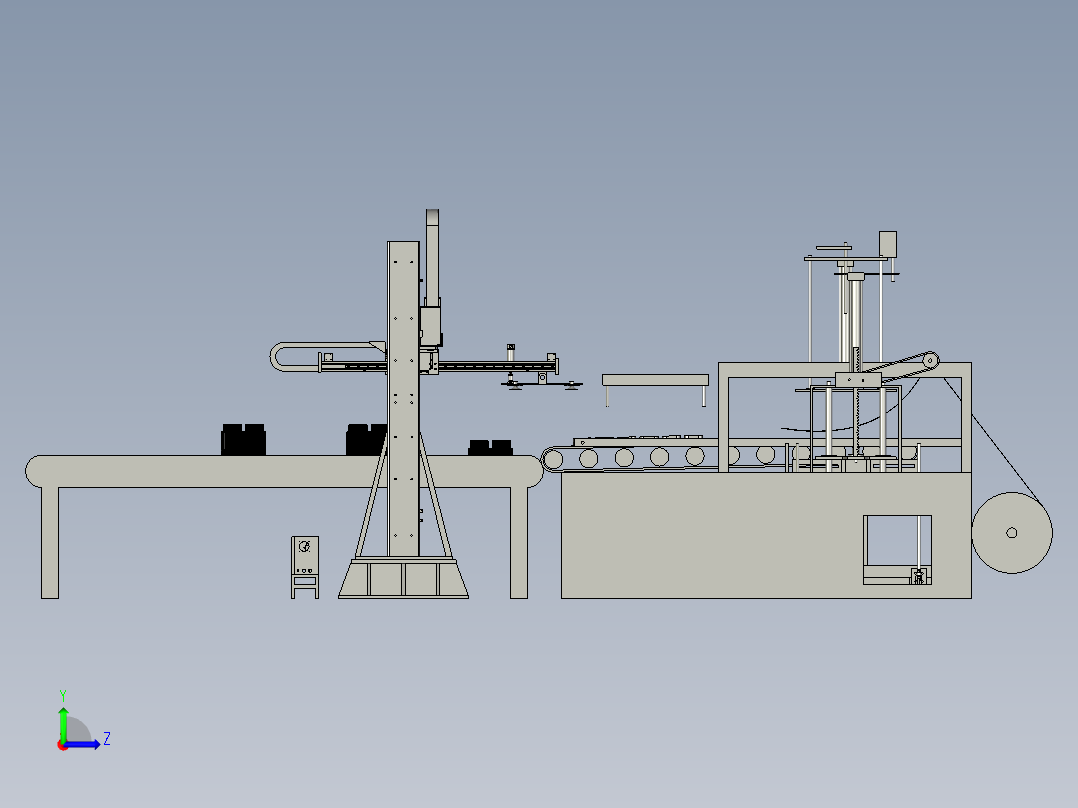 吸塑件的吸塑机下料装置左视图