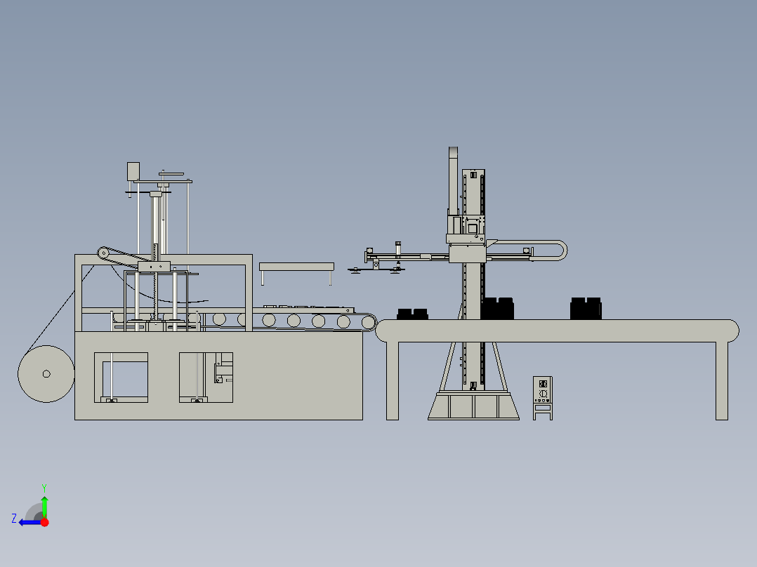 吸塑件的吸塑机下料装置右视图