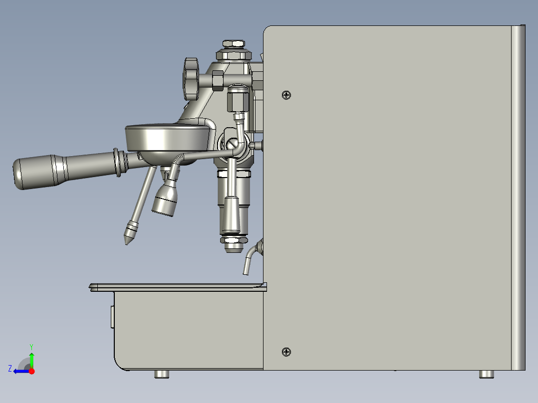 多功能蒸汽压力咖啡机右视图