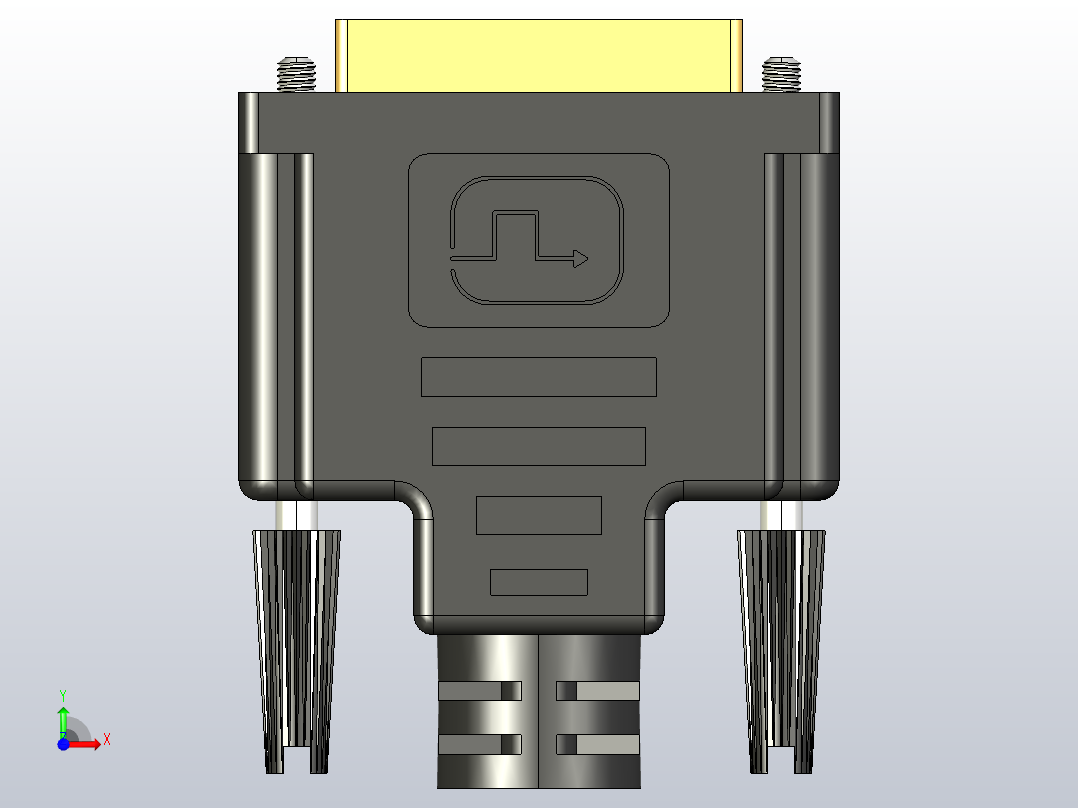 DVI母插头1.56英寸X 0.62in英寸X 2.00in英寸前视图