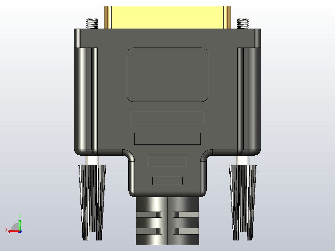 DVI母插头1.56英寸X 0.62in英寸X 2.00in英寸后视图