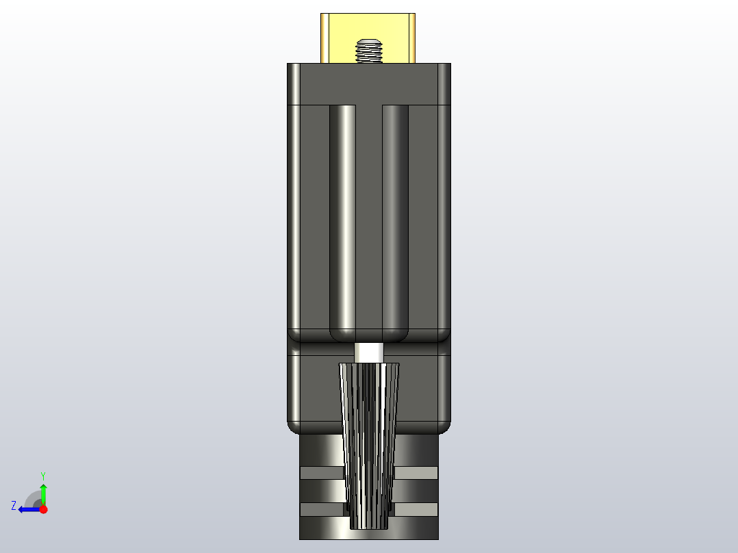 DVI母插头1.56英寸X 0.62in英寸X 2.00in英寸右视图