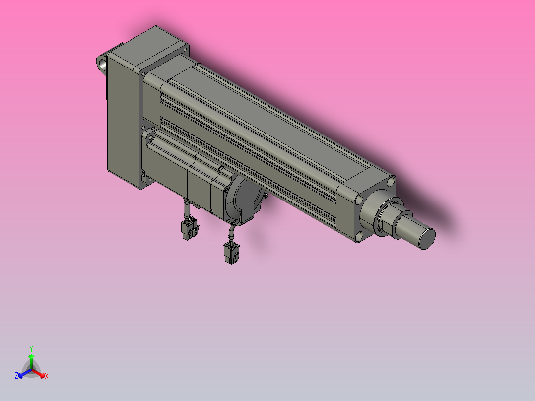 轻载电动缸TPA-ESR63-2010C-L200-MR-CA-W-P75-C3正等轴测图