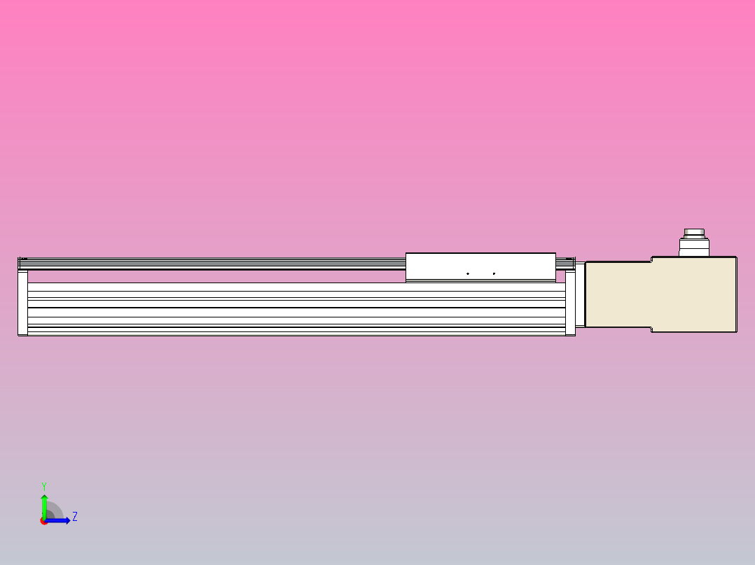 皮带直线轴半封闭可选导轨TPA-HNB-220D-176-L450-ML-Y-P1K-N3左视图