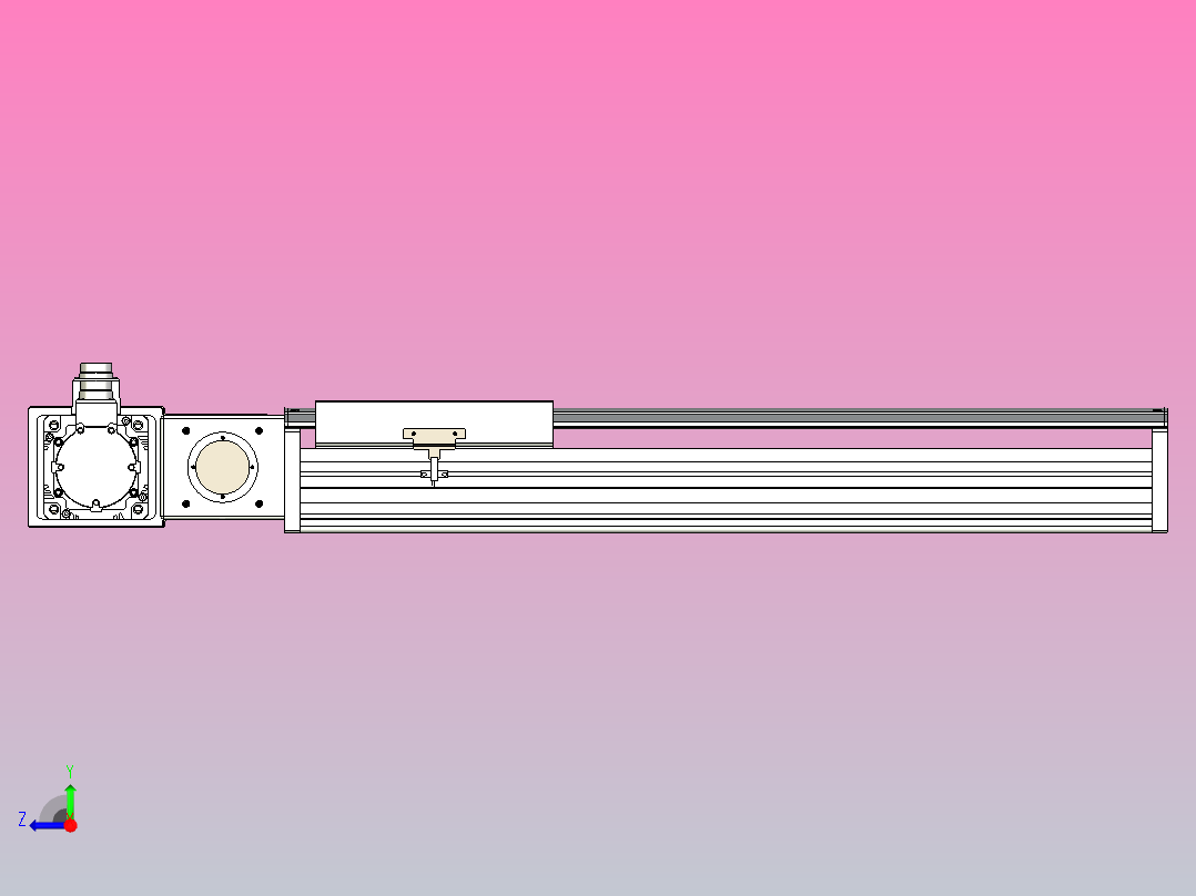皮带直线轴半封闭可选导轨TPA-HNB-220D-176-L450-ML-Y-P1K-N3右视图