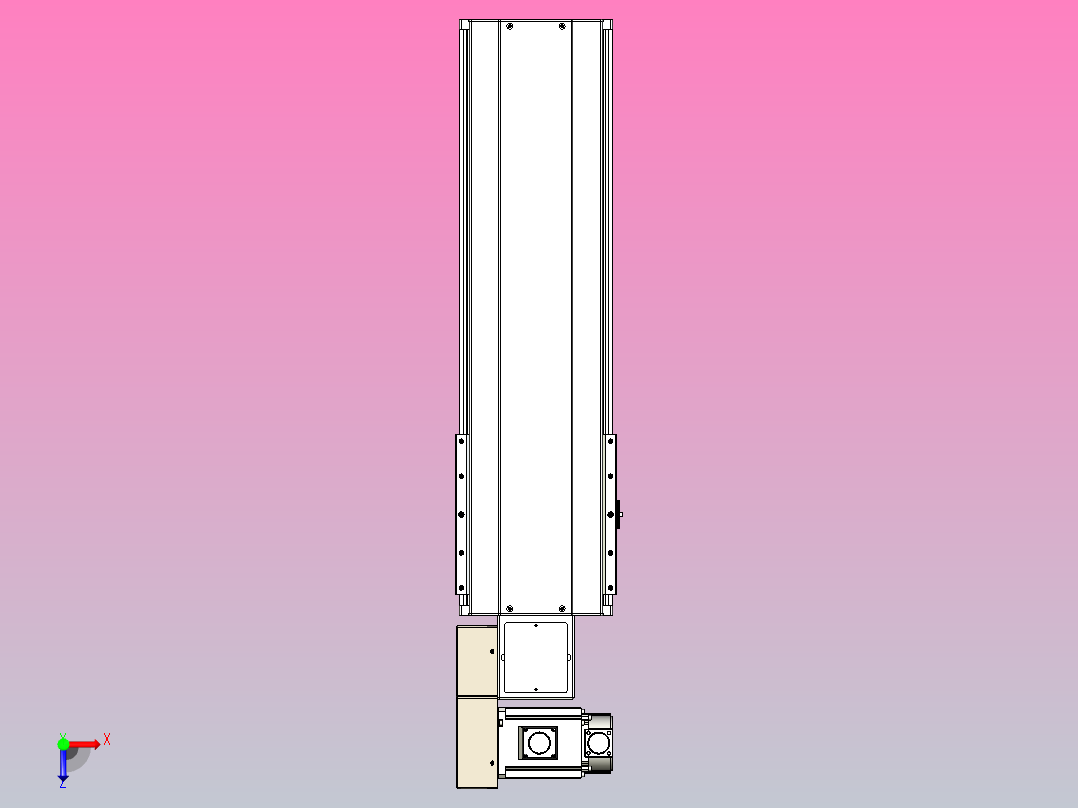 皮带直线轴半封闭可选导轨TPA-HNB-220D-176-L450-ML-Y-P1K-N3俯视图