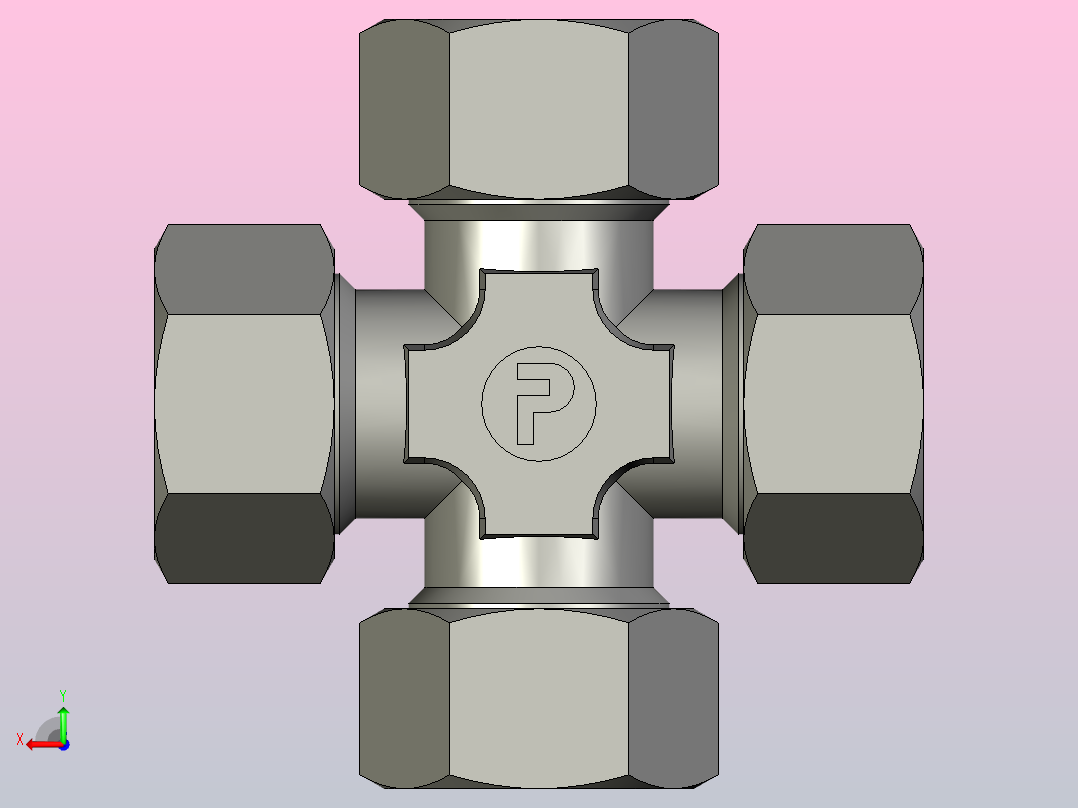 EO管接头联合十字K30SCF.stp后视图