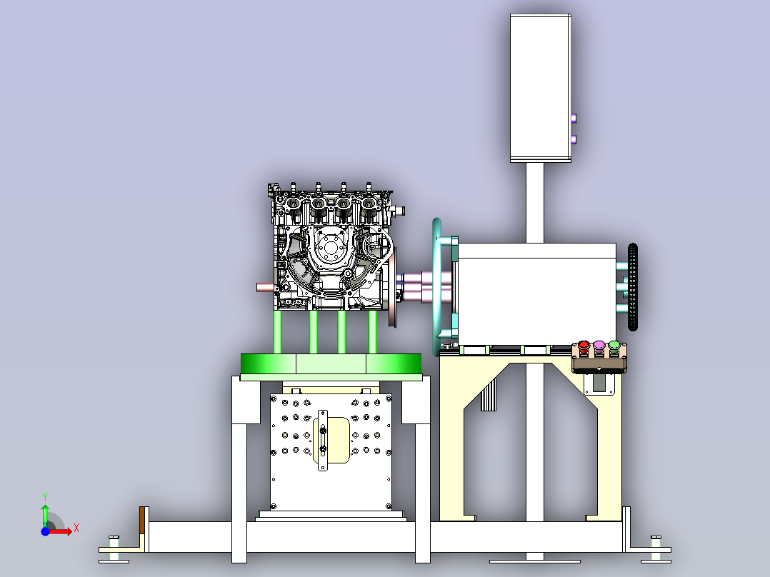 北汽汽车发动机飞轮三轴拧紧机前视图