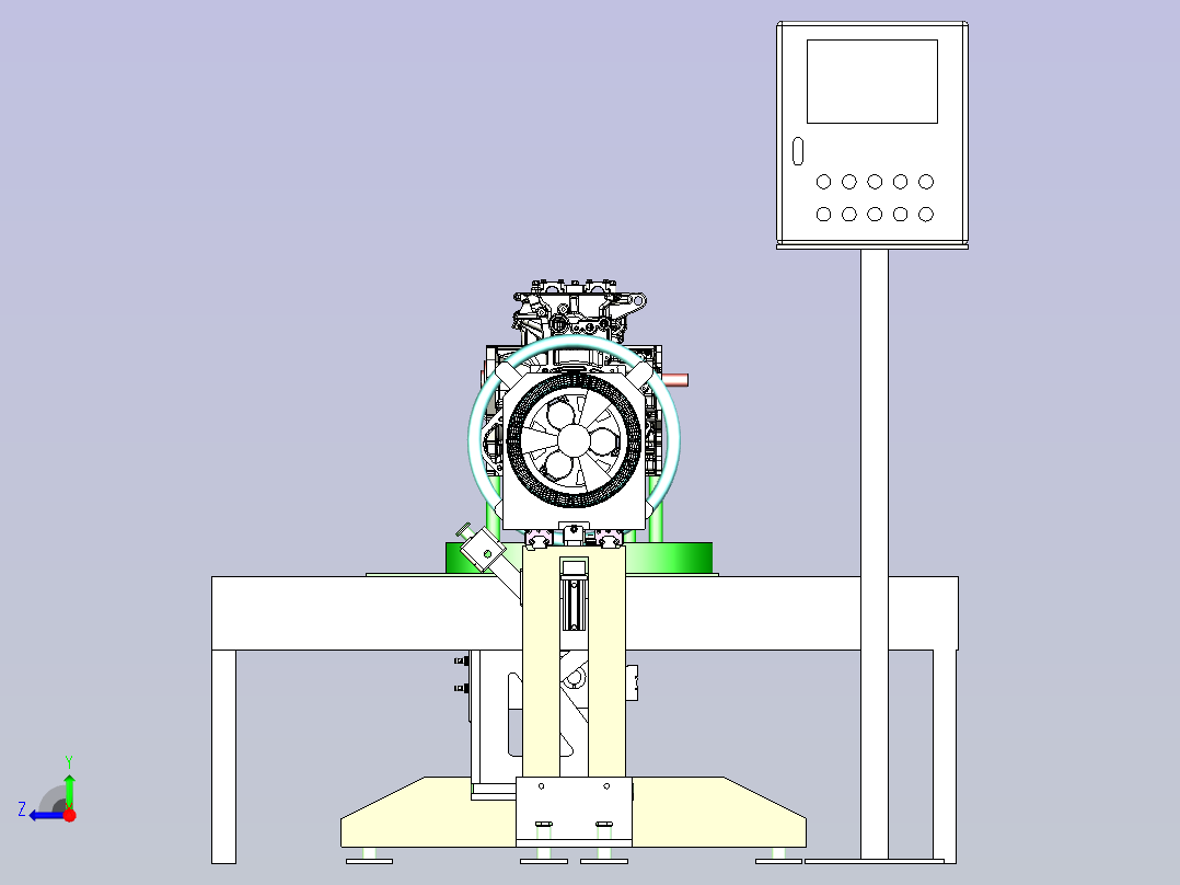北汽汽车发动机飞轮三轴拧紧机右视图