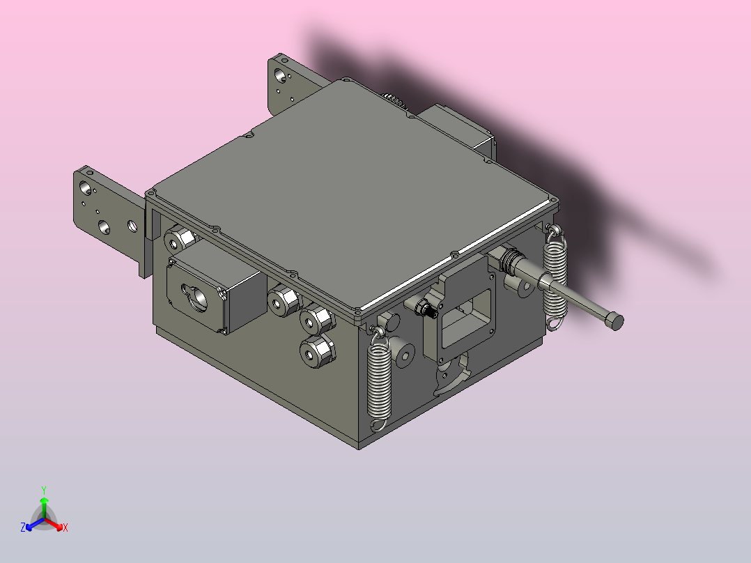 水陆麦克纳姆轮四轮小车正等轴测图