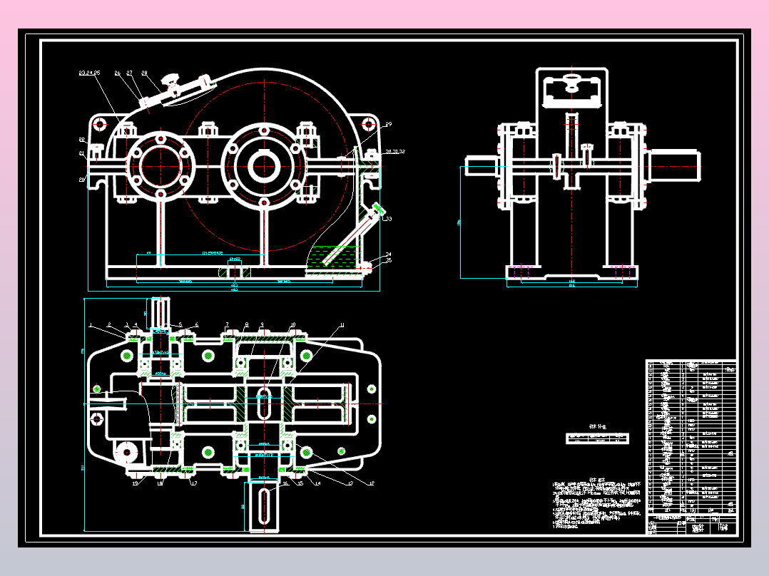 一级圆柱齿轮减速器i=13.71（SW+CAD+说明书）