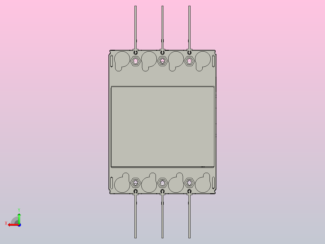 NXMLE-160H 4P剩余电流动作断路器三维模型202209后视图