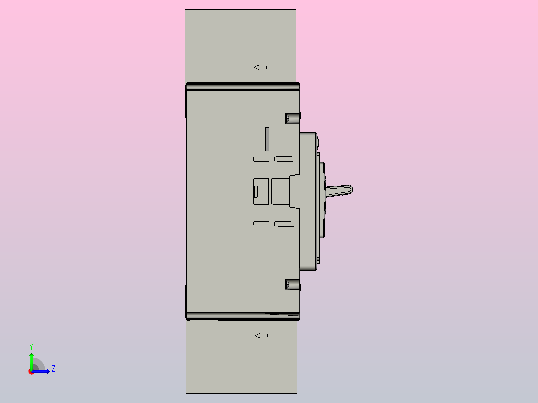 NXMLE-160H 4P剩余电流动作断路器三维模型202209左视图