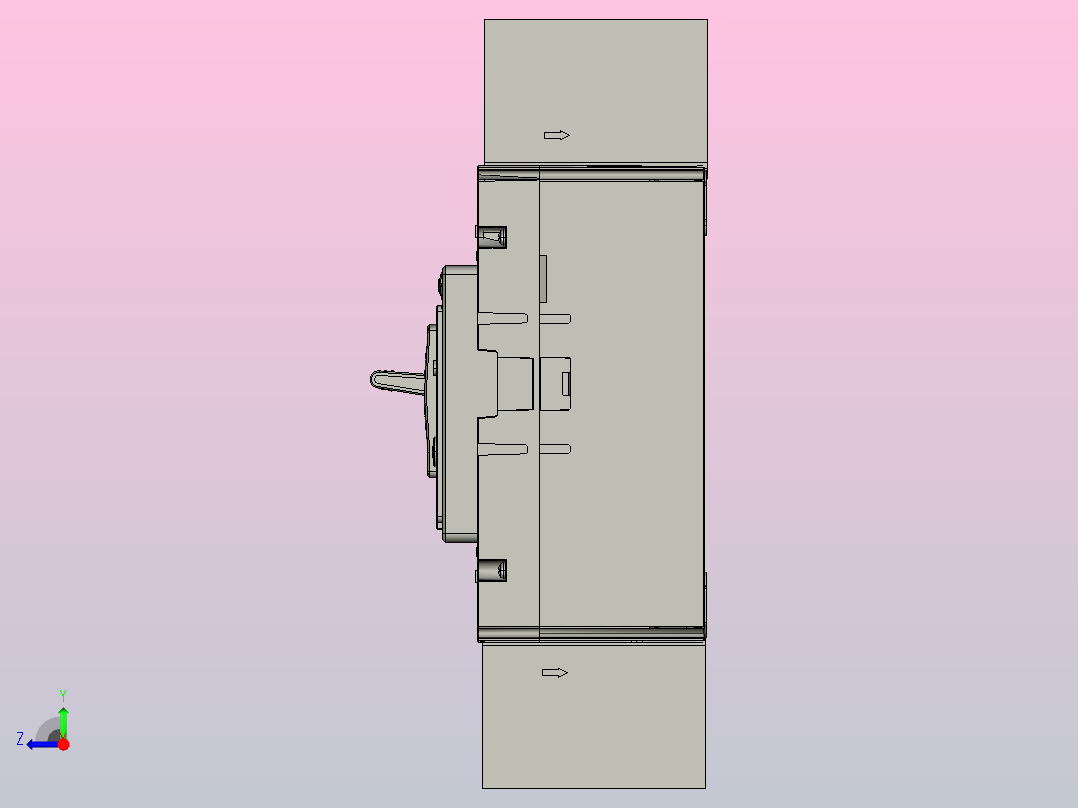 NXMLE-160H 4P剩余电流动作断路器三维模型202209右视图