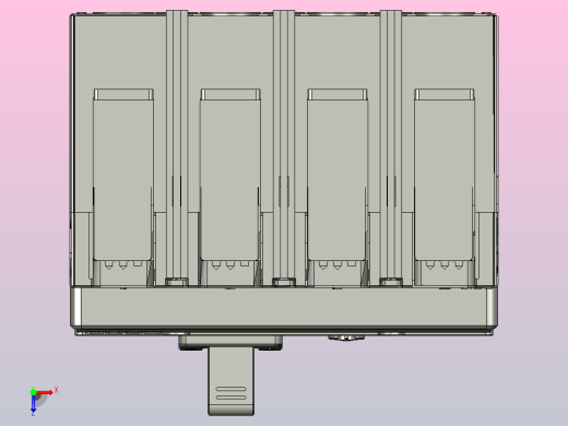 NXMLE-160H 4P剩余电流动作断路器三维模型202209俯视缩略图