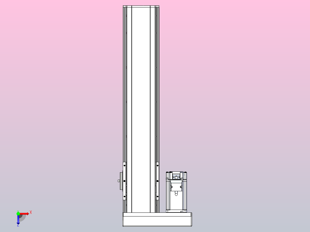 日规模组半封闭丝杆TPA-HNR-105D-1610C-L400-MR-Y-P40-N3俯视图