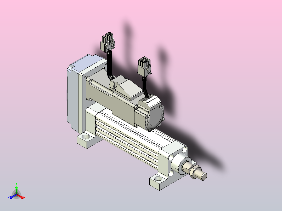 轻载电动缸TPA-ESR25-1002C-L50-MR-LB-W-P10-C3主视图