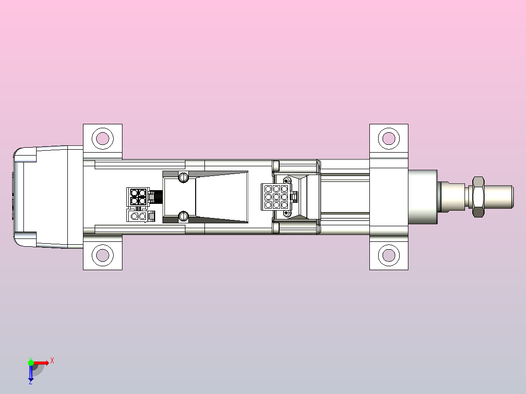 轻载电动缸TPA-ESR25-1002C-L50-MR-LB-W-P10-C3俯视图