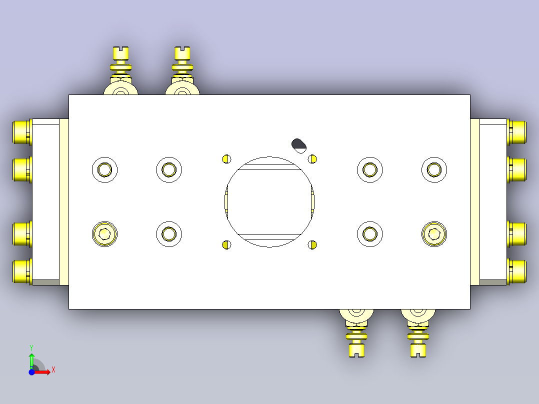 一款空载夹紧机构3D图纸前视图