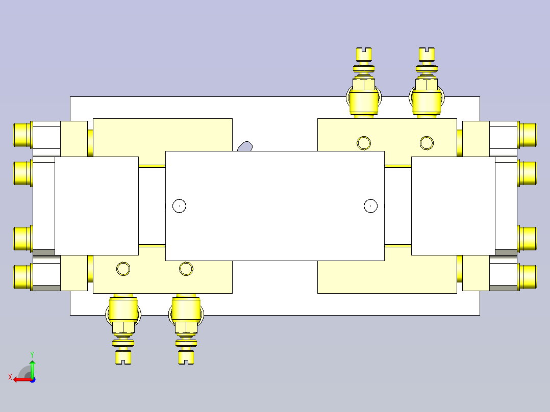 一款空载夹紧机构3D图纸后视图