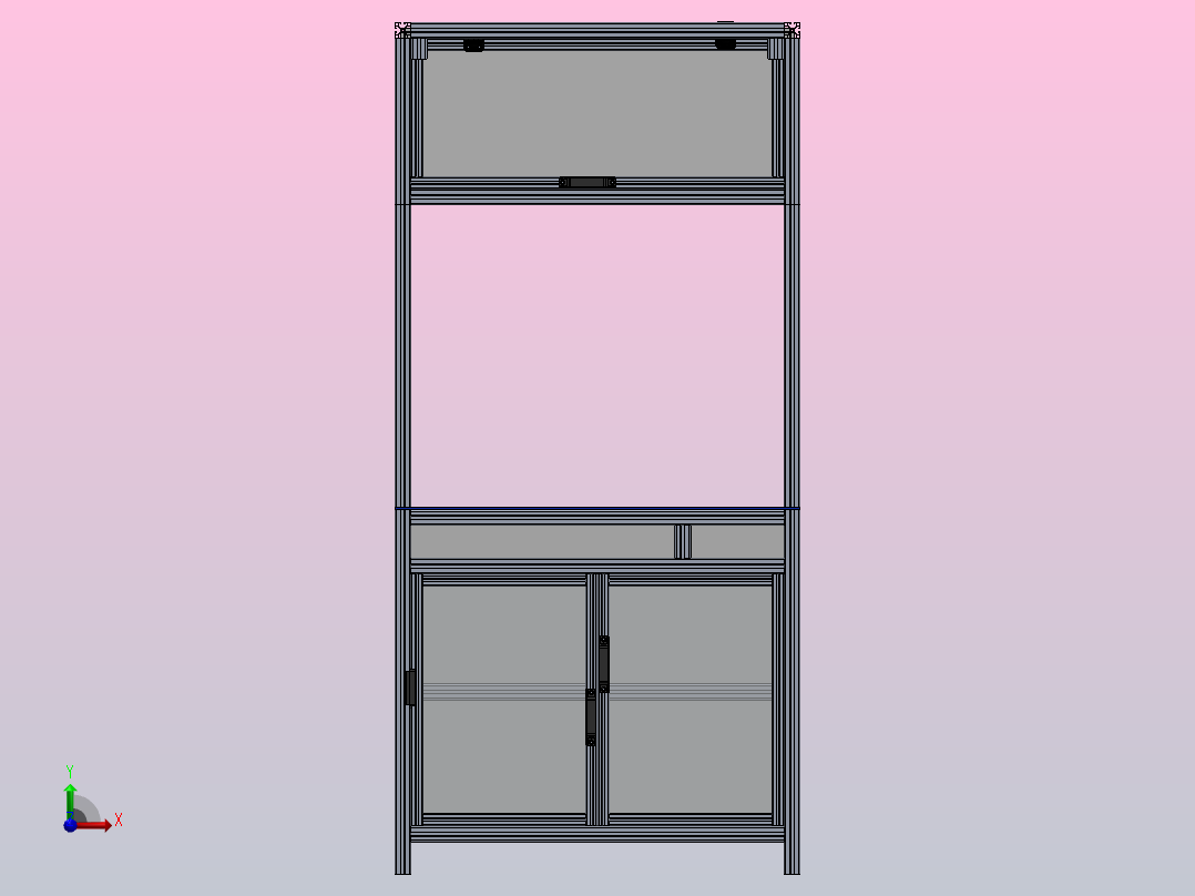 40X40铝型材桌前视图