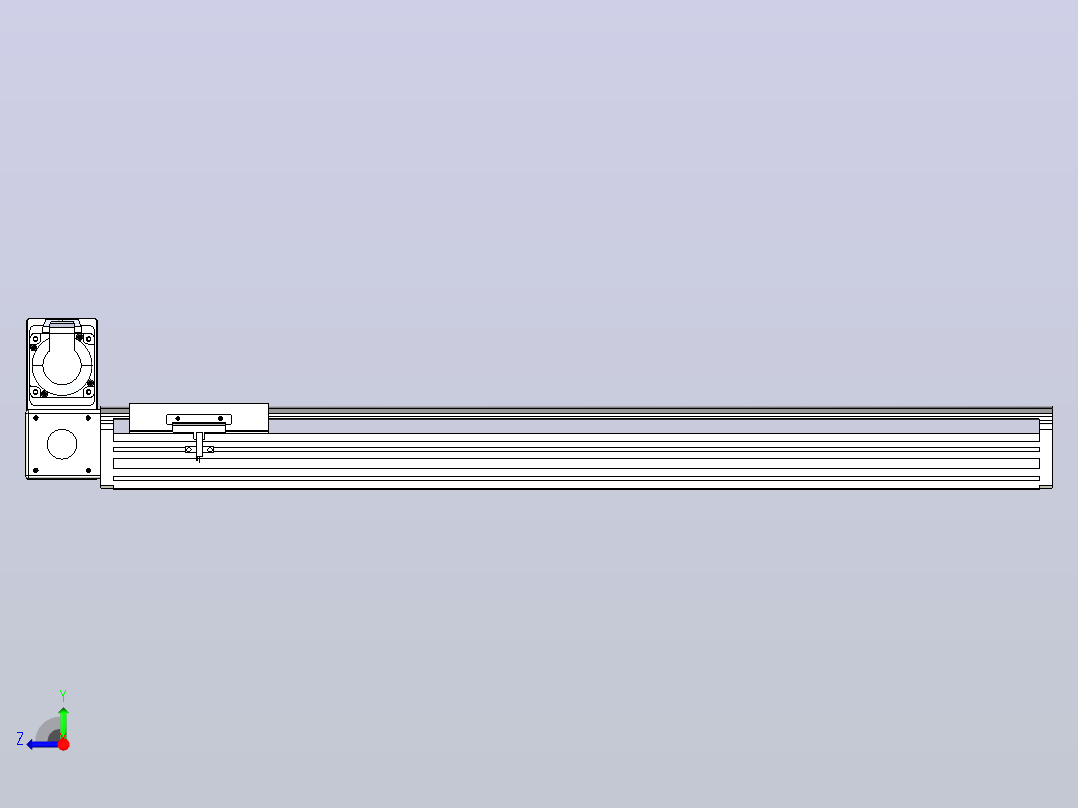 皮带直线轴半封闭可选导轨TPA-HNB-140D-120-L650-LU-C-P40-N3右视图