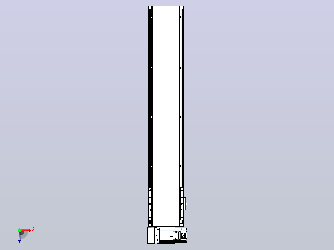 皮带直线轴半封闭可选导轨TPA-HNB-140D-120-L650-LU-C-P40-N3俯视图