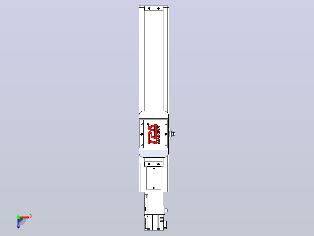 滚珠丝杠直线轴带导轨全封闭TPA-HCR-65S-1610C-L200-M-Y-P10-N3俯视图