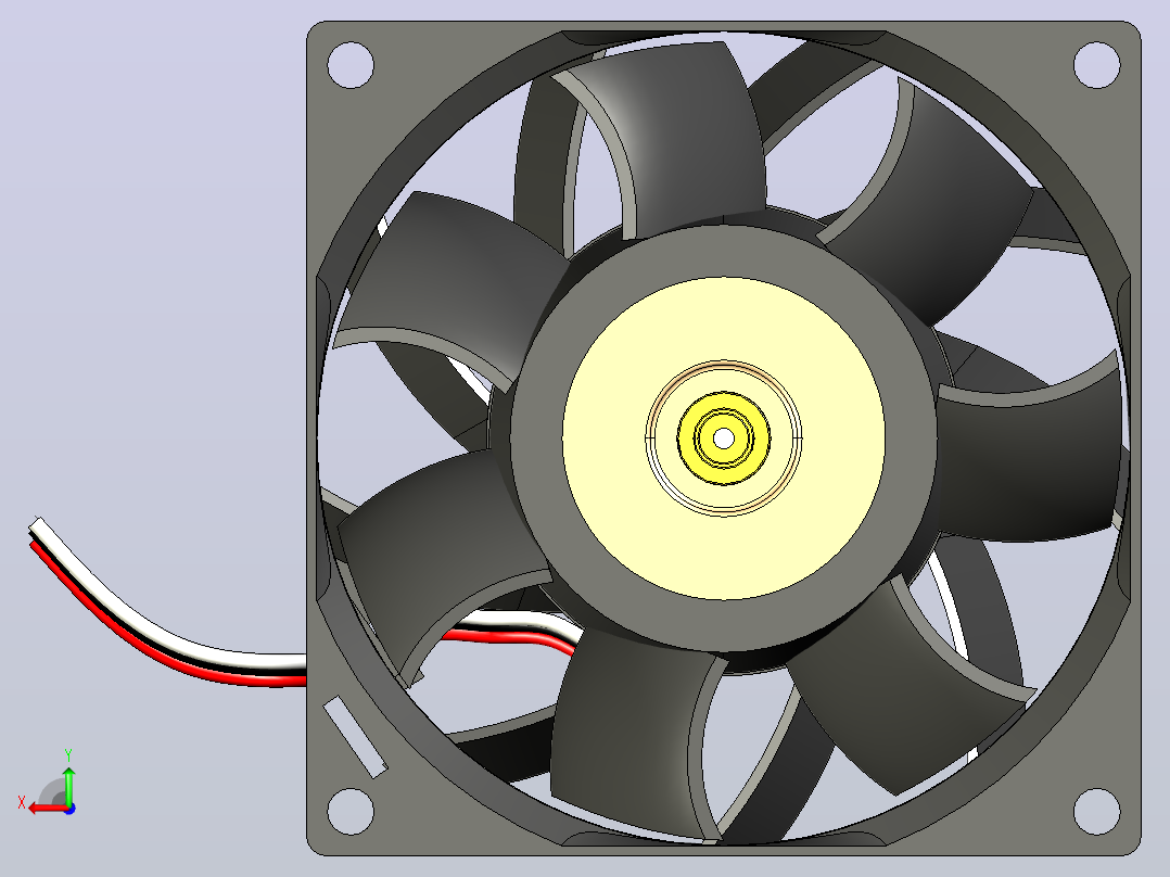 FFB0812SHE 80mm DC12V 0.87A服务器散热风扇服务器方形后视图