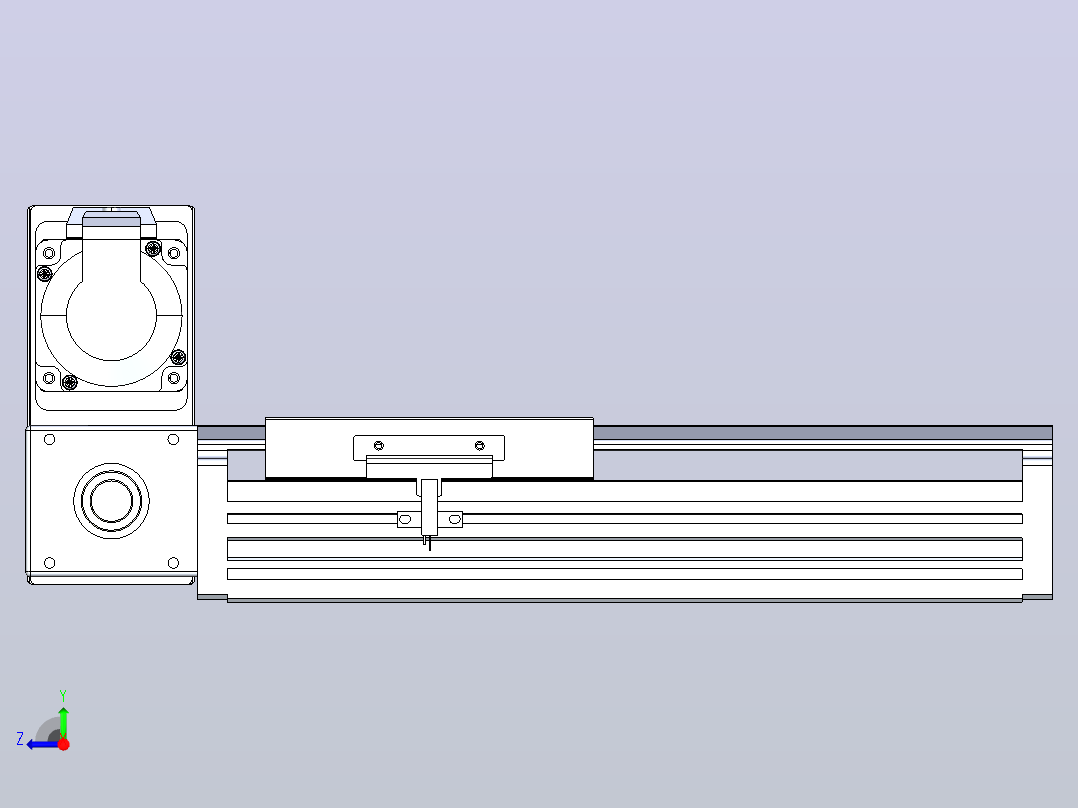 皮带直线轴半封闭可选导轨TPA-HNB-120D-110-L100-LU-Y-P40-N3右视图