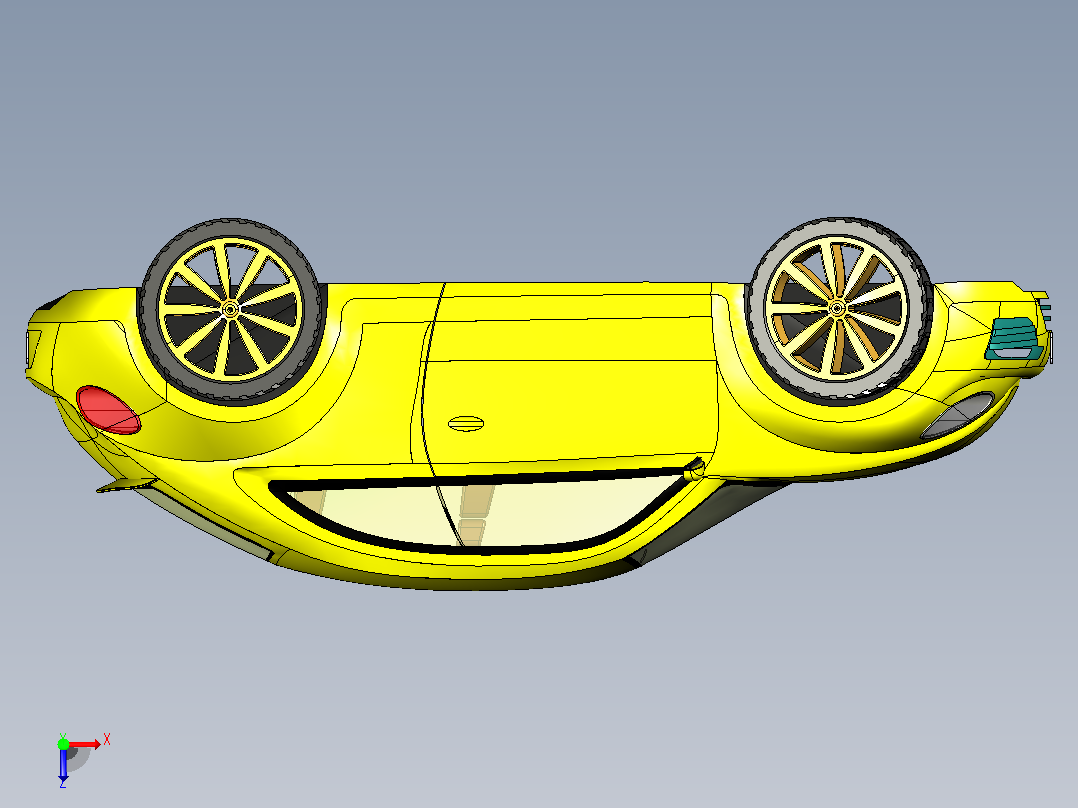 大众甲壳虫CATIA V5 r21模型俯视图