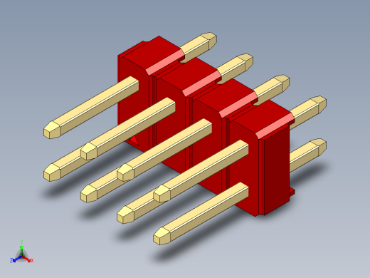 彩色公头100mil（2.54mm）系列-DS1021_red_2x04p_100mil_Type1_rev1.0