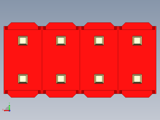 彩色公头100mil（2.54mm）系列-DS1021_red_2x04p_100mil_Type1_rev1.0后视缩略图
