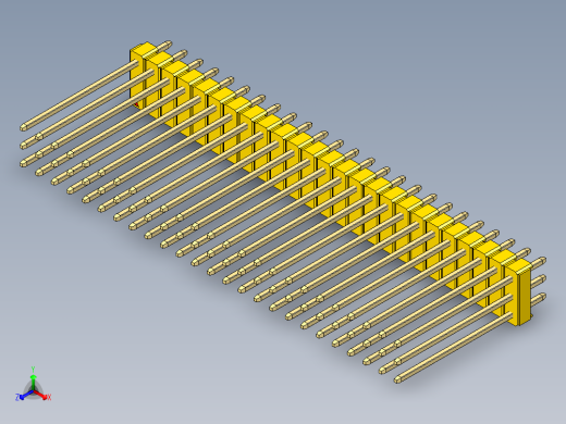 彩色公头100mil（2.54mm）系列-DS1021_yellow_3x25p_100mil_Type19_rev1.0