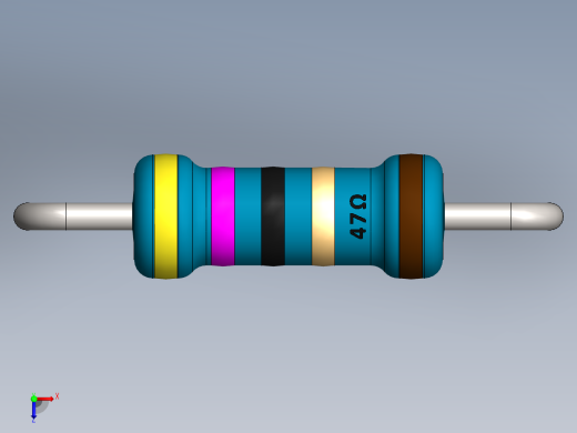 电容器 二极管 电阻器-Resistor 47 Ohm Blue俯视缩略图