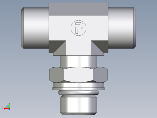 卡套式工业通用硬管接头EO_Adjustable_locknut_branch_tee_TEE10SMOROMDCF后视缩略图