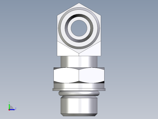 卡套式工业通用硬管接头EO_Adjustable_locknut_branch_tee_TEE10SMOROMDCF左视缩略图