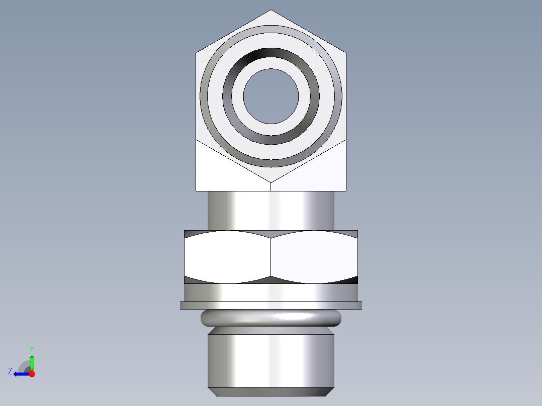 卡套式工业通用硬管接头EO_Adjustable_locknut_branch_tee_TEE10SMOROMDCF右视图
