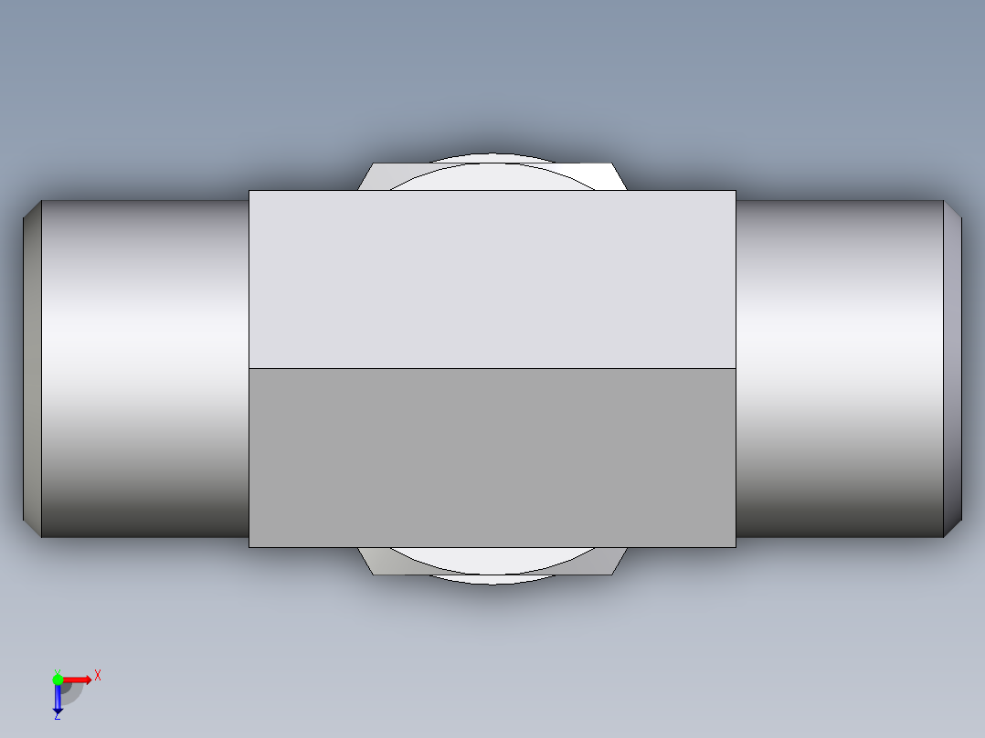 卡套式工业通用硬管接头EO_Adjustable_locknut_branch_tee_TEE10SMOROMDCF俯视图