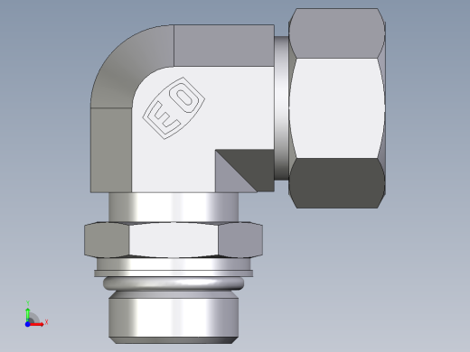 卡套式工业通用硬管接头EO_Adjustable_Locknut_elbow_WEE22ZLM27X2ORCF前视缩略图