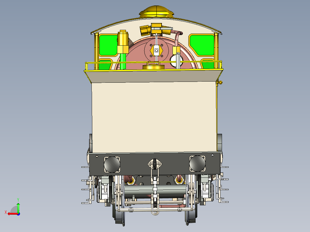 大西洋蒸汽机车后视图
