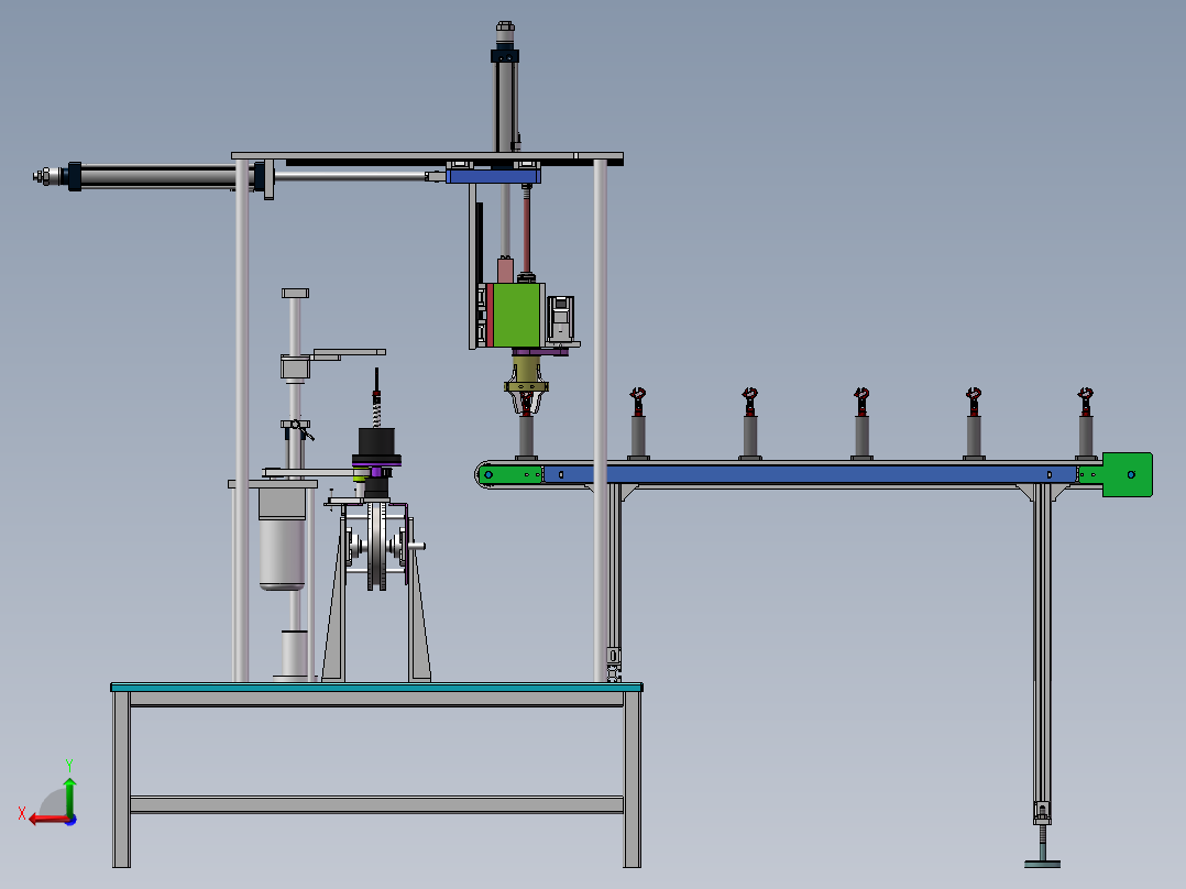 Q245-抛光机自动进给装置设计【三维SolidWorks】后视图