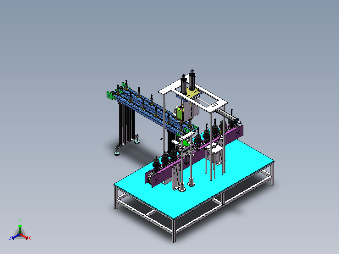Q245-抛光机自动进给装置设计【三维SolidWorks】正等轴测图