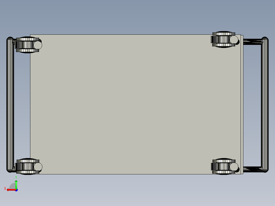 医院用实验室推车后视图